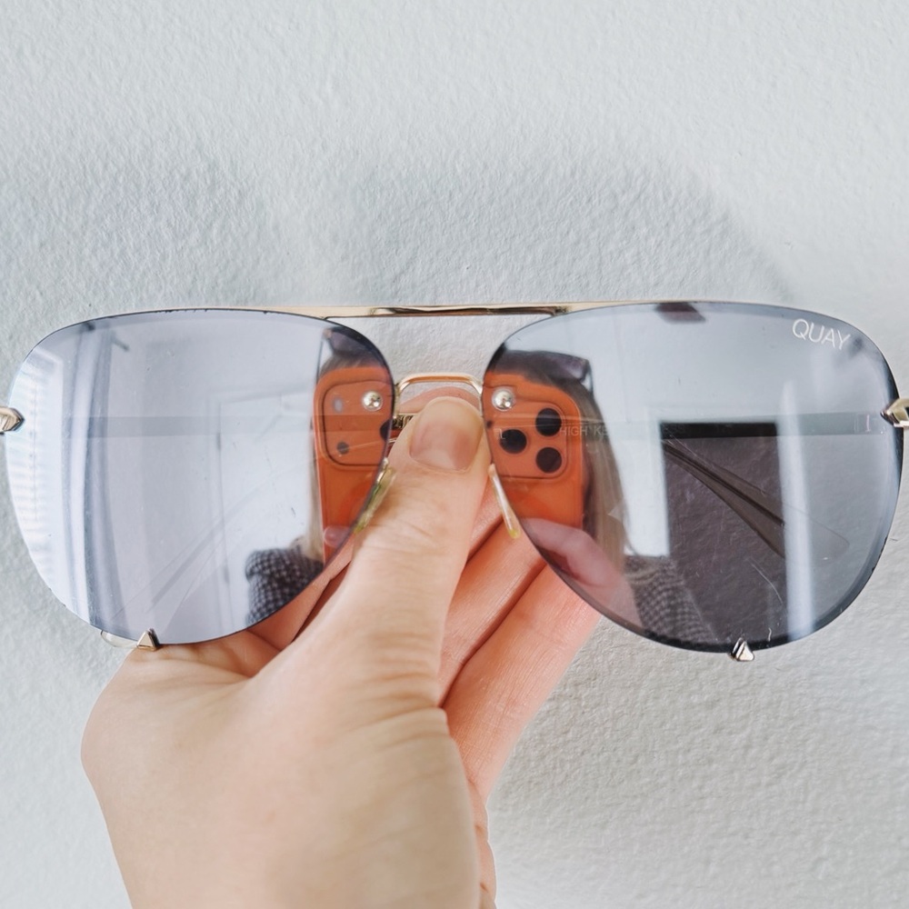 QUAY • High Key rimless aviator sunglasses